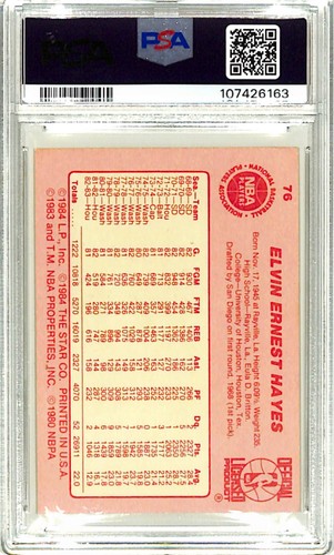 1983-84 Star ELVIN HAYES Signed Rockets Card #76 Auto Graded PSA/DNA 10 Slabbed - Picture 3 of 3
