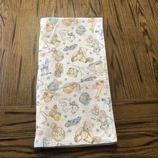 Vintage 1990s Baby Blanket Daisy Kingdom Toy Treasures Allover Print 39.5 x42.5