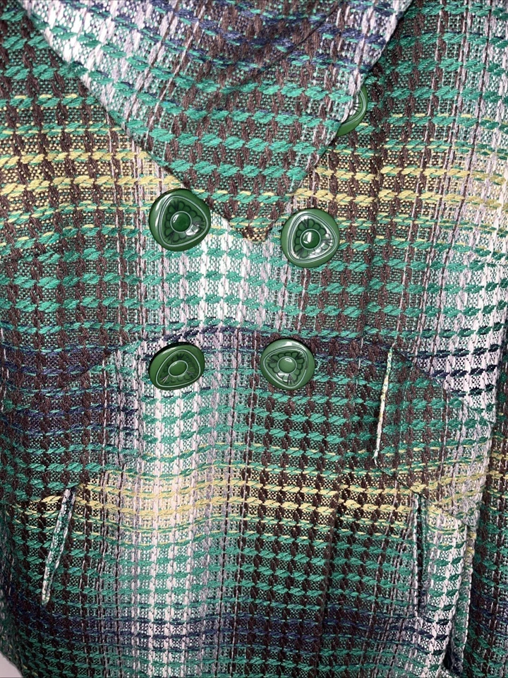 Chaqueta de lana vintage JOLT Tweed Peacoat doble botonadura Y2K pequeña Foto 3 de 4