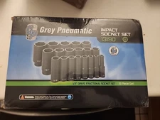 Grey Pneumatic 1319D 1/2" Drive 19-Piece Deep Length Fractional Master Set New