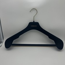 Versace Black Velvet Suit Coat Hanger Gold Logo Luxury Designer
