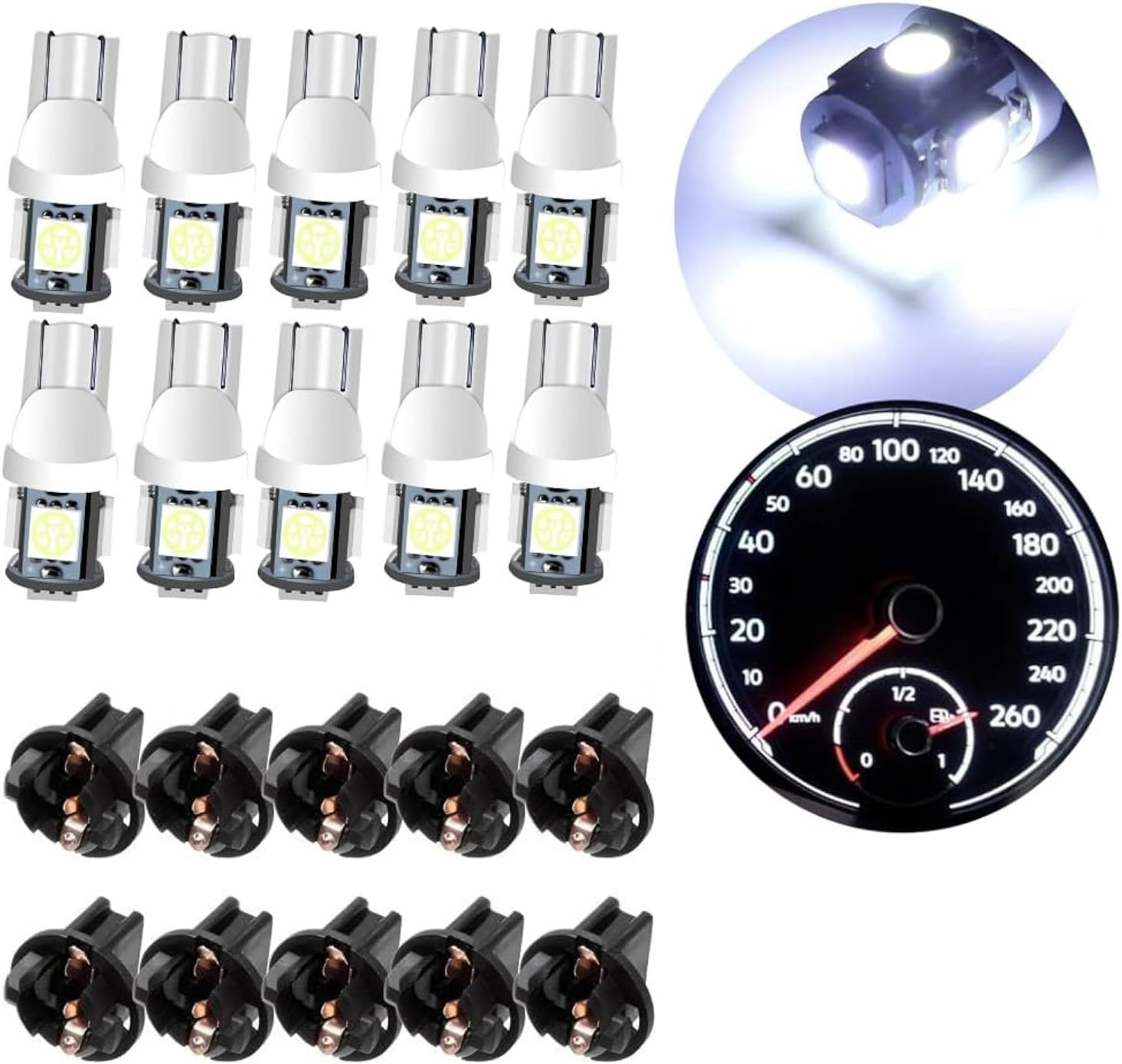 10Pack T10 194 168 LED Light Bulb PC194 PC195 PC160 PC161 PC168 Instrument Panel