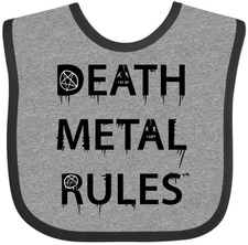 Inktastic Death Metal Rules White T-Shirt Baby Bib Goth Punk Clothing Infant