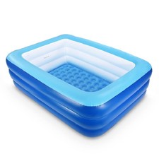 Durable Inflatable Pool 82" X 57" X 25" for Kids and Adults - Backyard Fun