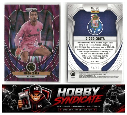 2025 Panini Prizm FIFA Club World Cup Soccer #96 Diogo Costa Purple Prizm 51/99