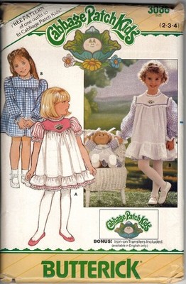Butterick 3086 Girls 2 to 4 Dress, Pinafore and Transfer Uncut Sewing Pattern