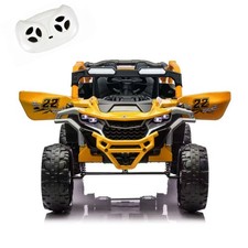 12V Kids Ride On Car UTV Truck 2-Seater Battery Power Wheels with Remote, Yellow