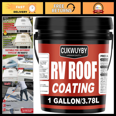 1 Gallon RV Roof Sealant Coating, Quick Drying Waterproof Paint for Camper & Tra