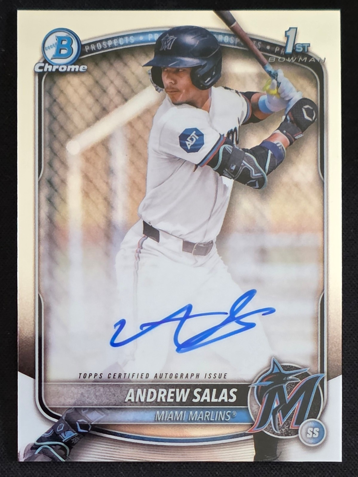 2025 Andrew Salas Bowman Chrome 1st Auto - Miami Marlins - CPA-AS