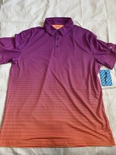 Birdie Bound Men's Golf Polo Large Short Sleeve Stripped NWT