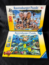 Lot 2 Ravensburger Puzzle 150 XXL Underwater Paradise, 300 piece African Friends