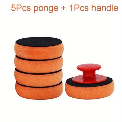Auto Mikrofaser Polierpads mit Griff Wachs Applikator Schaum Schwamm Puffer