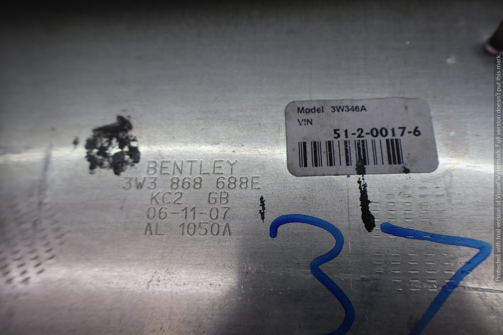 Bentley Continental GT 2003-2010 Rear Right Side trim panel