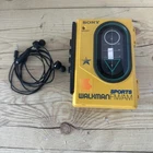 Vintage Sony Yellow Sport Walkman WM-F45 W/ Headphones - EXCELLENT!