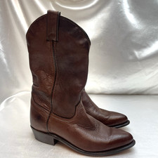 Vintage Code West Women's Brown Deerskin Leather Western Boots Size 6.5 M