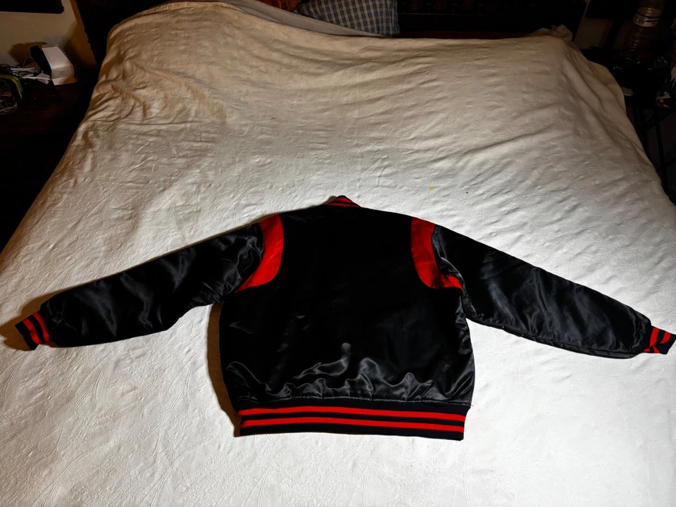 Chaqueta de béisbol satinada vintage de los Baltimore Orioles Starter, talla grande Foto 2 de 4