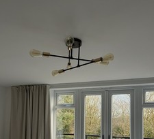 Vintage Industrie Pendelleuchte Deckenleuchte Kronleuchter schwarz und gold neu mit Karton