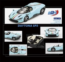 BBR 1:64 Daytona SP3 Light Blue Diecast Model Car