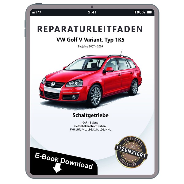 VW Golf 5 Variant 1K5 (07-09) 5 Gang Schaltgetriebe 0AF Reparaturleitfaden Ebook-image