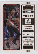 2022-23 Panini Contenders Bronze Game Ticket Anfernee Simons #25 1dg3