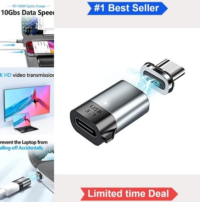 Magnetic USB C Adapter 24 Pin Type C Connector 100W PD Fast Charging 10Gbps
