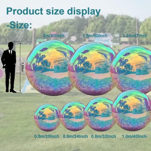 Inflatable Mirror Ball, 0.8m 32in Rainbow Big Shiny Balls Inflatable, Shiny M... - Picture 6 of 7