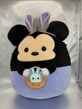 Squishmallows Disney Mickey Mouse Plush Black Periwinkle Bunny Ears Easter 8"