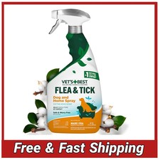 Vet's Best Flea  Tick Home Spray 32oz Plant Based Dog  Home Treatment
