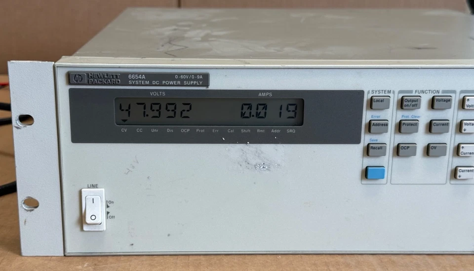 HP 6654A 500W System DC Power Supply 0–60 V/0–9 A Programmable | GPIB & RS-232 - Image 2 of 4