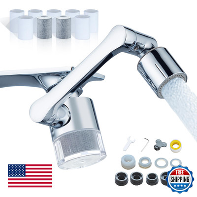 ATQ 1080° Rotating Faucet Extender Aerator w/ 9 Filters for Sink Kitchen Bath