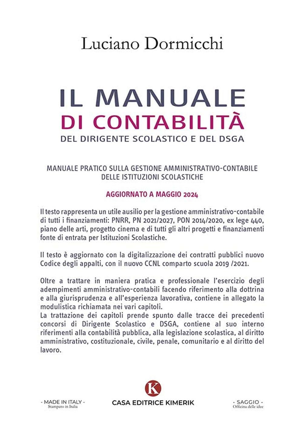 Luciano Dormicc Il manuale di contabilità del Dirigente Scolastico e (Paperback)