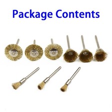 9pcs/Set 22mm,18mm,6mm Brass Wire Polishing Brushes Wheels Rotary 1/8 Shank