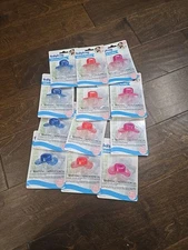 Lot Of 12 Baby King Silicone Pacifier, 0+ Months, Clear, BPA Free Blue NEW