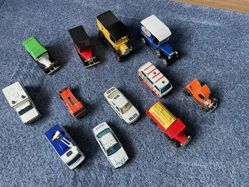 12 x Vintage Diecast Vehicles Cars Matchbox Corgi Hot Wheels Lledo 1970’s 1980’s