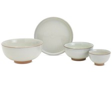 Infuse Stoneware Nesting 4 Pc. Nested Dining Bowl Set, Service for 1 in Ivory