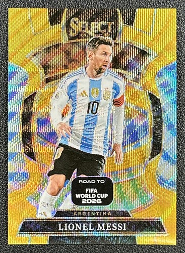 Lionel Messi 2025-26 Panini Select Road to Fifa World Cup 56 Gold Wave Prizm /10