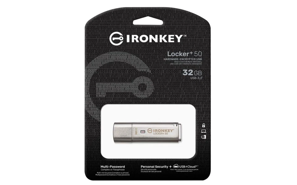 Ironkey Locker+ 50 32GB Encrypted USB Flash Drive | USB 3.2 Gen 1 | XTS-AES P... - Image 3 of 4