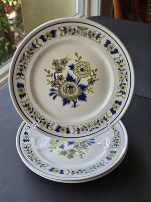 Mikasa Provencal Dutch Treat Blue Yellow Floral Stoneware Salad Plates Set of 3