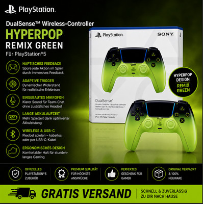 DualSense Wireless Hyperpop PlayStation 5-Controller - remix green