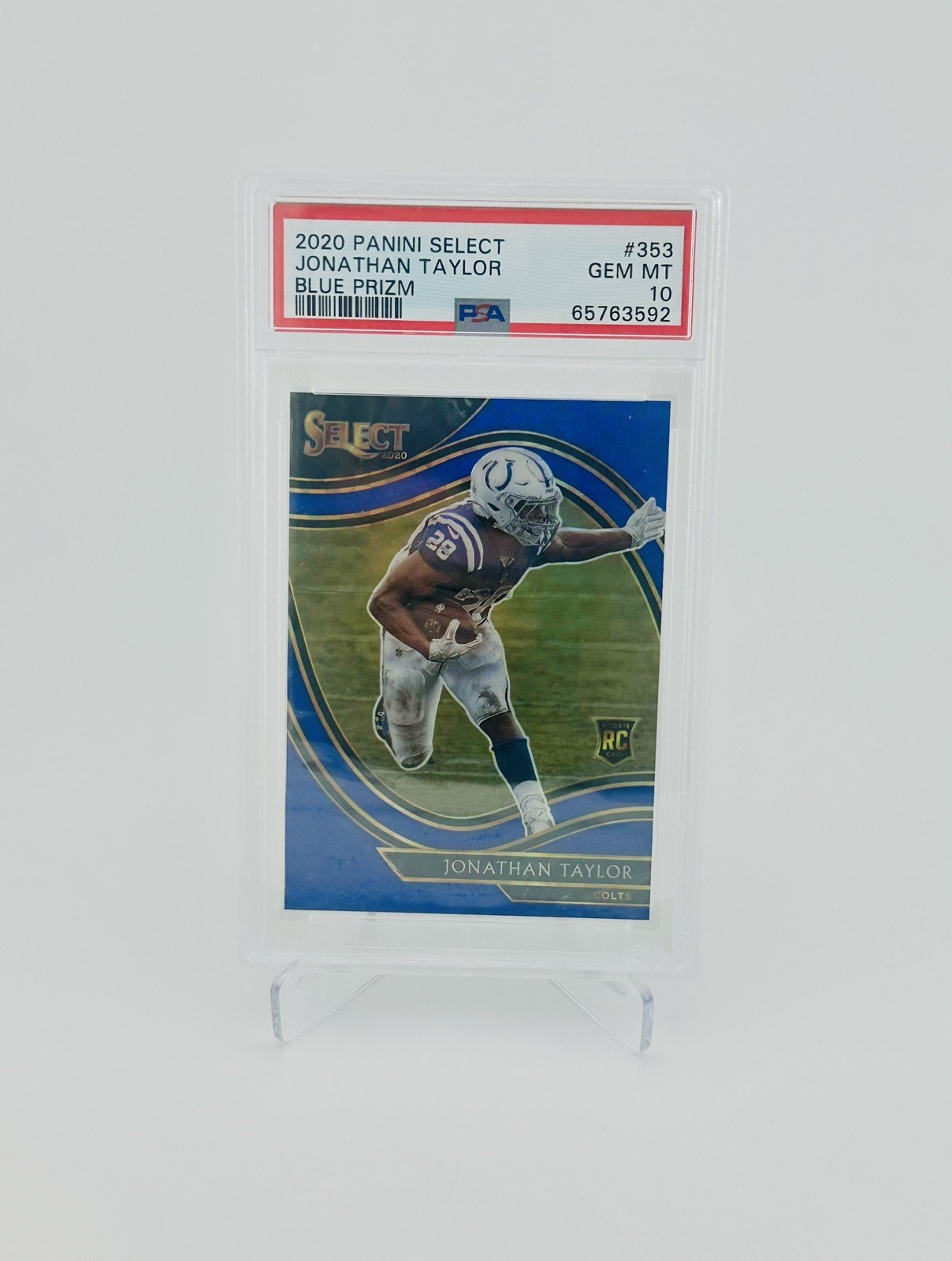 2020 Panini Select - Field Level Jonathan Taylor #353 Blue Prizm /49 (RC) PSA 10