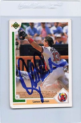 1991 Upper Deck #552 Lance Parrish Angels Signed Auto *L2834