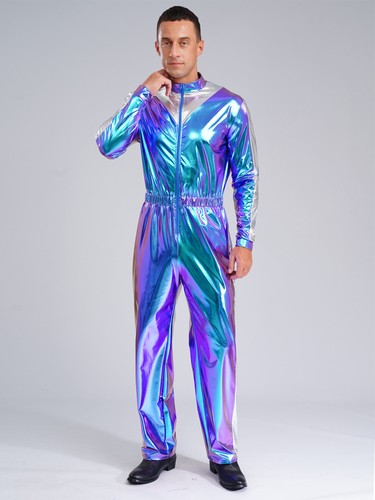 Men Bodysuit Party Unitards Halloween Jumpsuit Astronaut Adult Robot Casual 70s - Picture 12 of 30