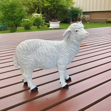 THE ENCHANTED GARDEN Standing Sheep Garden Ornaments Outdoor Decor Farm Anima...