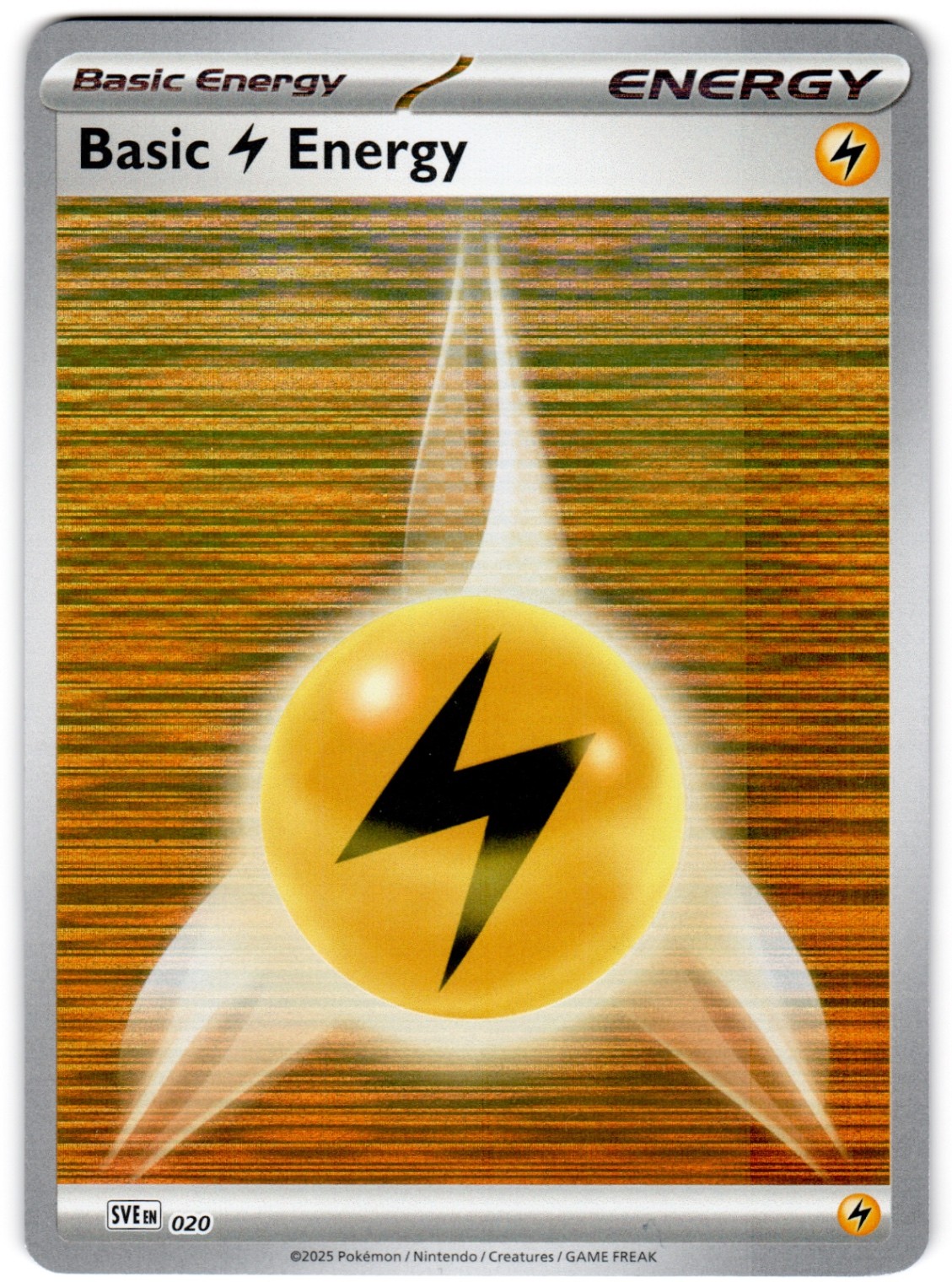 Basic Lightning Energy 020 Reverse Holo Common SVE: Scarlet & Violet Energies NM