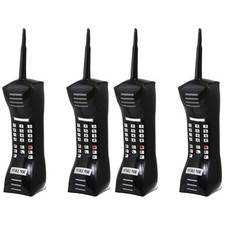 4 pcs  Portable Fake Phone Toys Party Favors 80s Party Decorations (Black)