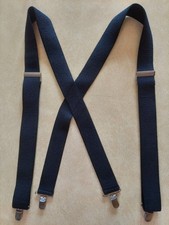 Pelican USA Suspenders Braces Black w/ Clips And X Back