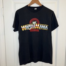 RARE Vintage 1986 WWF WrestleMania 2 T-Shirt L USA Made WWE Single Stitch