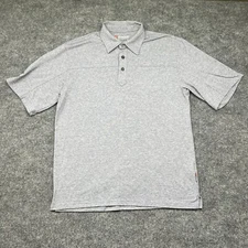 Simms Guide Series Polo Shirt Mens M Heathered Gray Short Sleeve Poly Blend