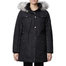 Rainforest Oxford Nylon Fur Trim Shearling Lined Thermoluxe Anorak Jacket Womens