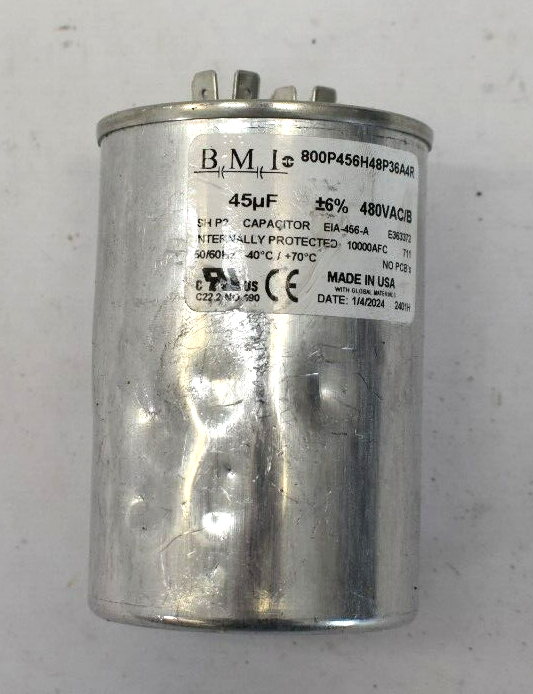 BMI 800P456H48P36A4R Run Capacitor ZB-19 480 VAC 50/60Hz